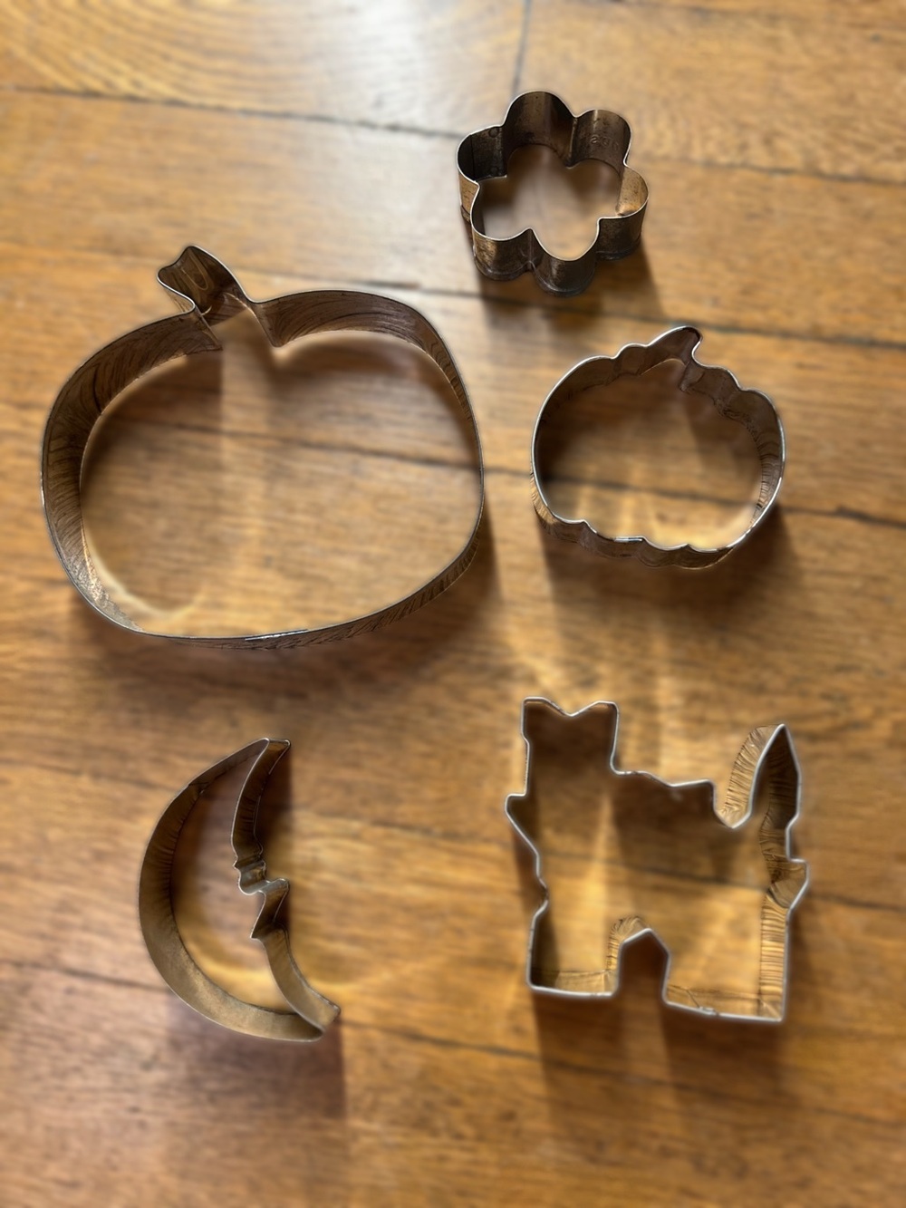 Assorted Metal Halloween Cookie Cutters - Pumpkins, Moon, Flower